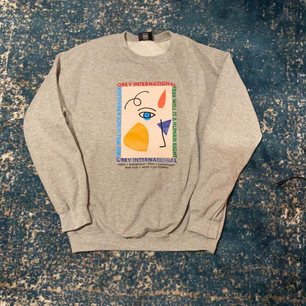 Obey mens crewneck sweatshirt art graphic